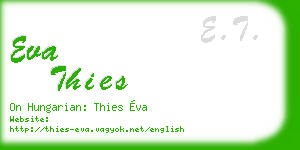 eva thies business card